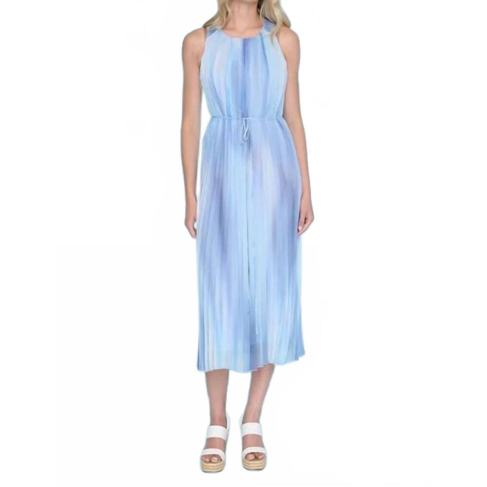 NEW PICADILLY sleeveless pleated midi dress in blue